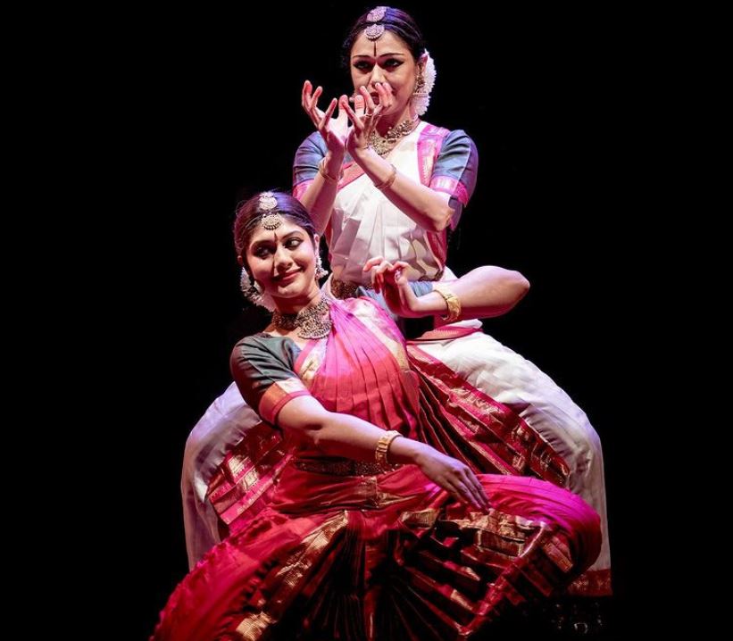 Image of bharatanatyam dancers performing on stage-RI245882-Picxy
